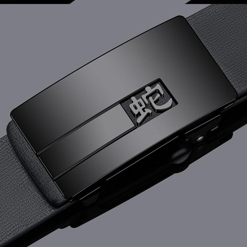 Chinese Zodiac Automatic Buckle Belt For Men With Leather Finish Style Business