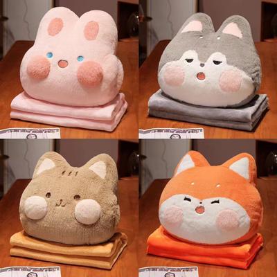 Cute Hand Warmer Four Seasons Throw Pillow Quilt Pillow Car Office Dual-purpose Three-in-one Nap Blanket Plush Doll