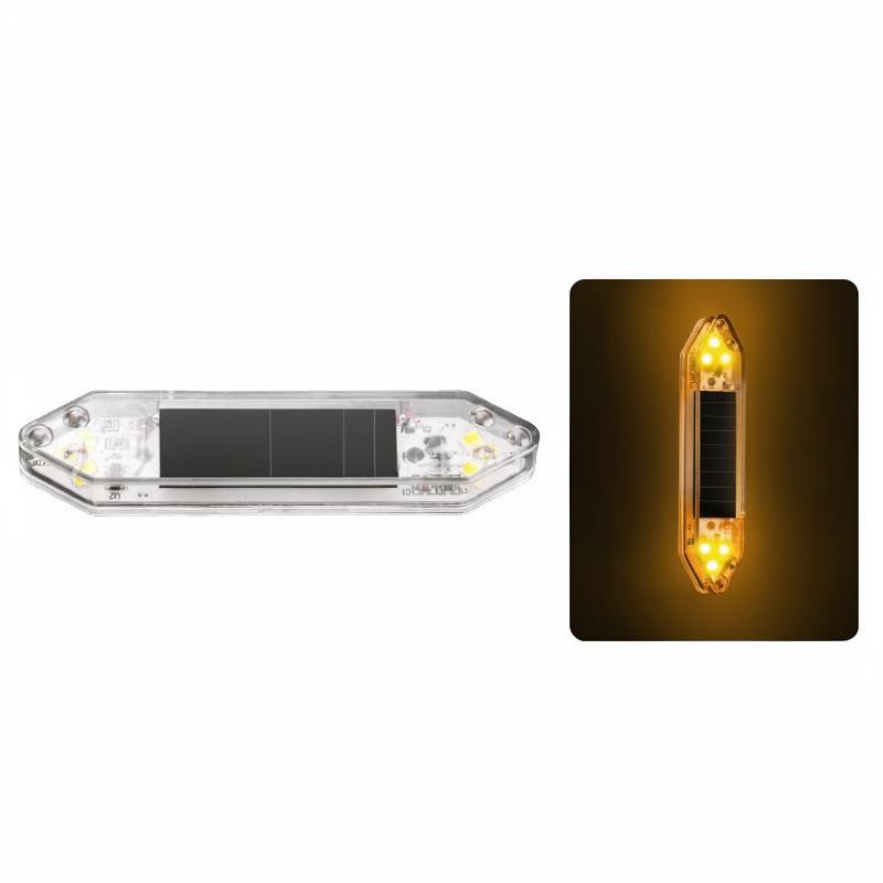 Universal Solar Powered Warning Strobe Light Wireless Vibration Sensor Anti Rear End Signal Lamp For Car Auto Motorcycle