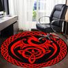 1pc Celtic Dragon Office Round Area Rug, Under Office Chairs Bedroom Living Room Home Decor, Room Deco, Available in Various Sizes