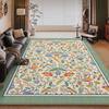 Retro Style Living Room Decoration Large Carpet Plant Flower Printed Carpet Sofa Bedroom Bedside Non Slip Foot Pad