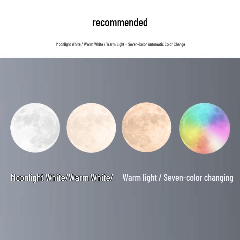 Rotating 6-Inch Multi-Color Magnetic Levitation Moon Lamp with High Brightness and Seven Colors