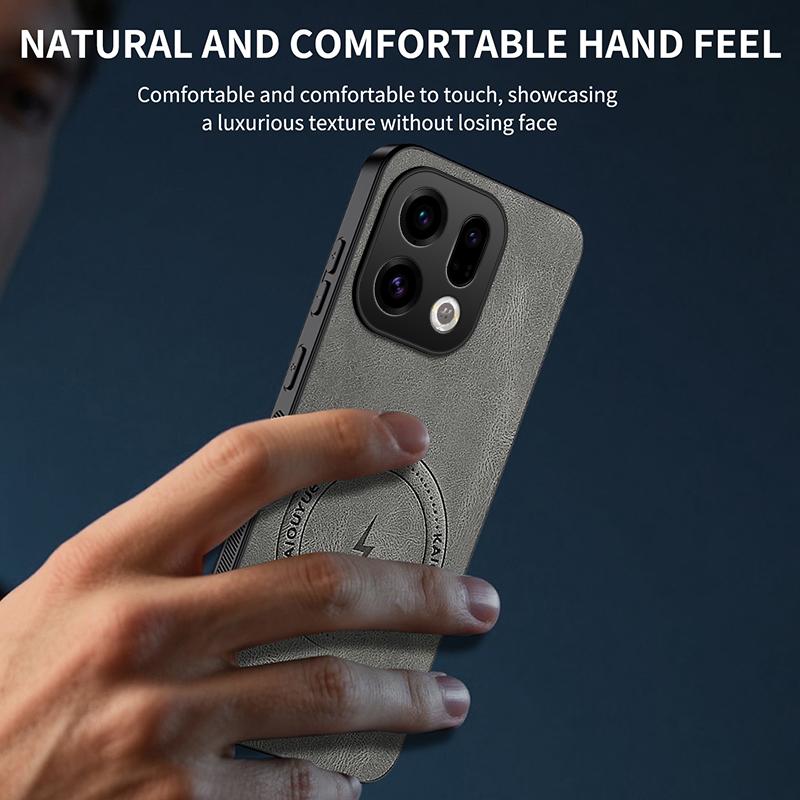 For Oppo Find X9 Fashion Lightning Leather Silicone Case For OPPO Find X9 Magnetic Wireless Charge Shockproof Cover Find X9 Case