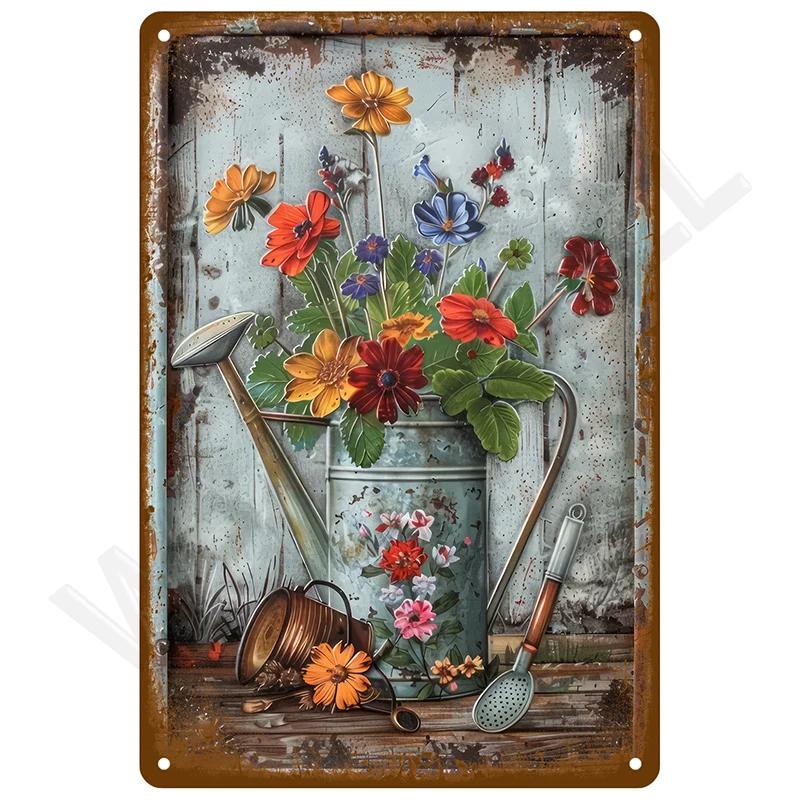 Retro Tin Sign Vintage Metal Signs Plates Posters House Interior Bathroom Wall Art Mural Aesthetic Room Home Decor Decorations