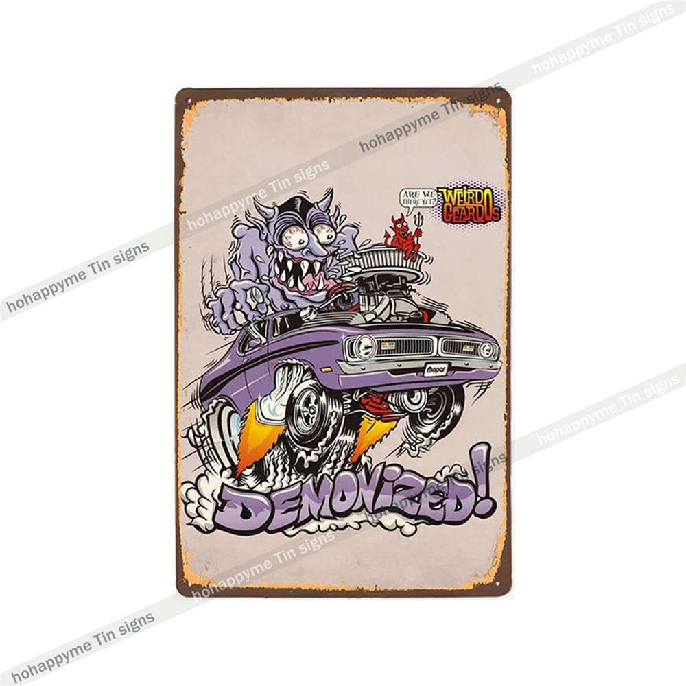 Decor Rat Fink Metal Vintage Sign Retro Decorative Plaque Garage Man Cave Bar Pub Club Tin Painting Home Living Poster 20x30c