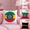 Ethiopia Historical Flag Cushion Cover Plush Fabric Soft Double-Sided Printed Invisible Zipper Sofa Pillow Case Home Decor