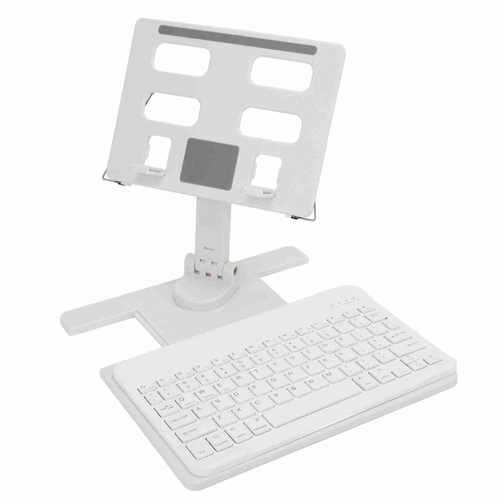 Tablet Rotating Stand Multifunctional Folding Height Adjustable Tablet Holder with BT Keyboard for