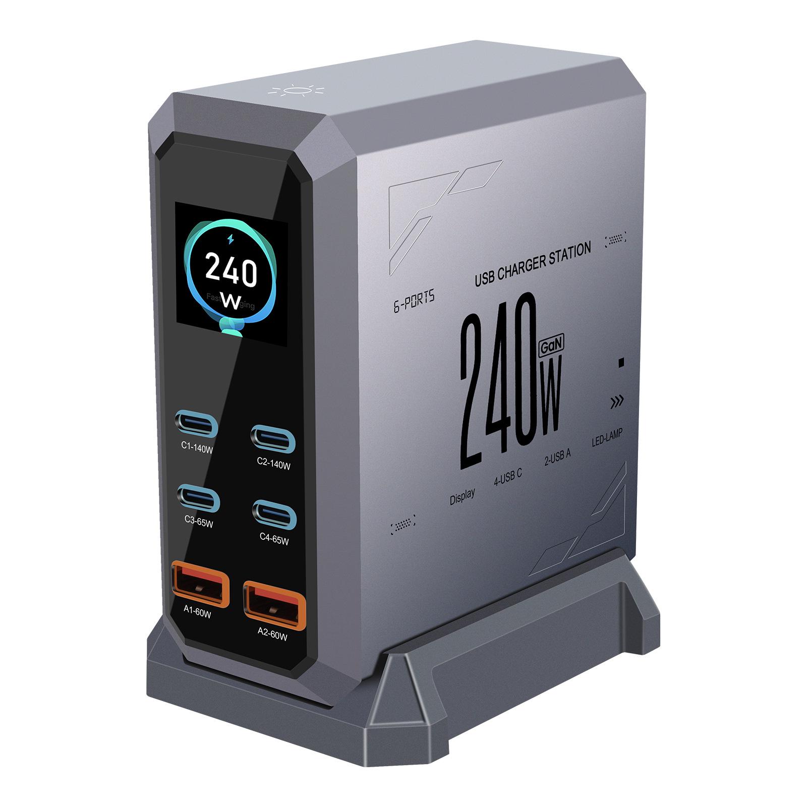 240W GaN Charger: Multi-Port USB Fast Charging Station for Laptops & Phones US