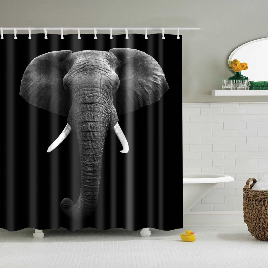 Söt Duschdraperi med Djurmönster Polyester Vattentätt   duschdraperi