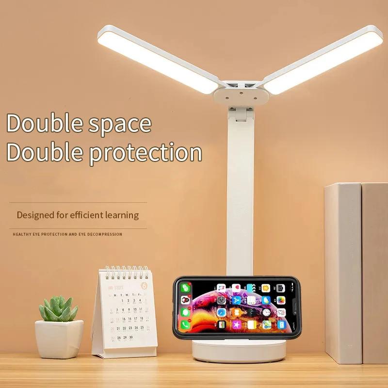 

LED eye protection double lamp cap table lamp
