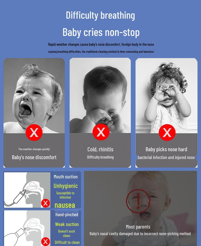 Little Rocket Electric Waterproof Baby Nasal Aspirator: Efficient Congestion and Booger Cleaner for Infants