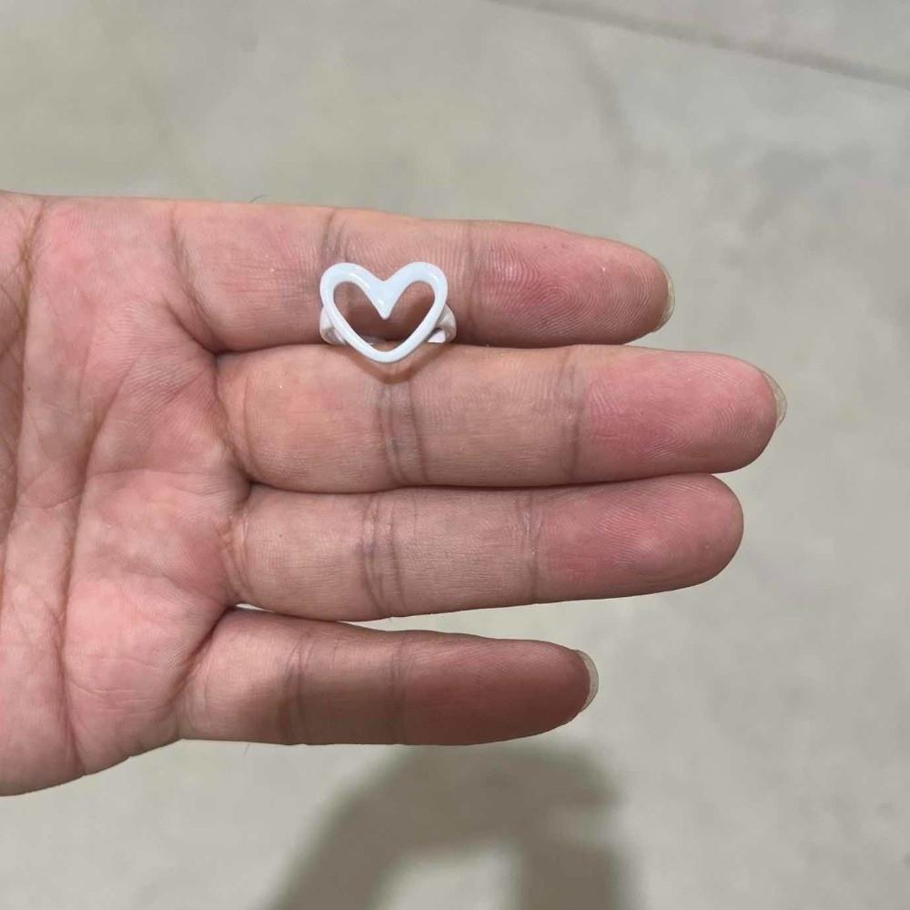 Korean Style Enamel Heart Ring Chunky Jewelry Geometric Ring Dripping Oil Finger Buckle  Decoration