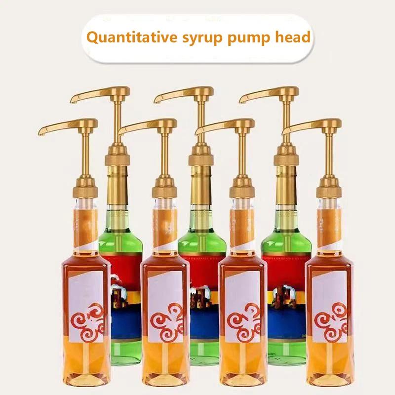 6Pcs Gold Syrup Pump Dispenser for Coffee Station Portion Control Pump Topper for Home Kitchen Baristas
