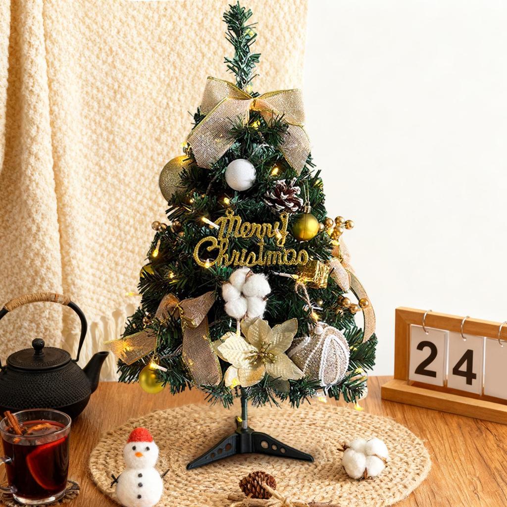 Tabletop Christmas Tree Artificial With Balls Bow Small Table Christmas Tree Desk Decor For Home Decor Indoor Outdoor Bedroom