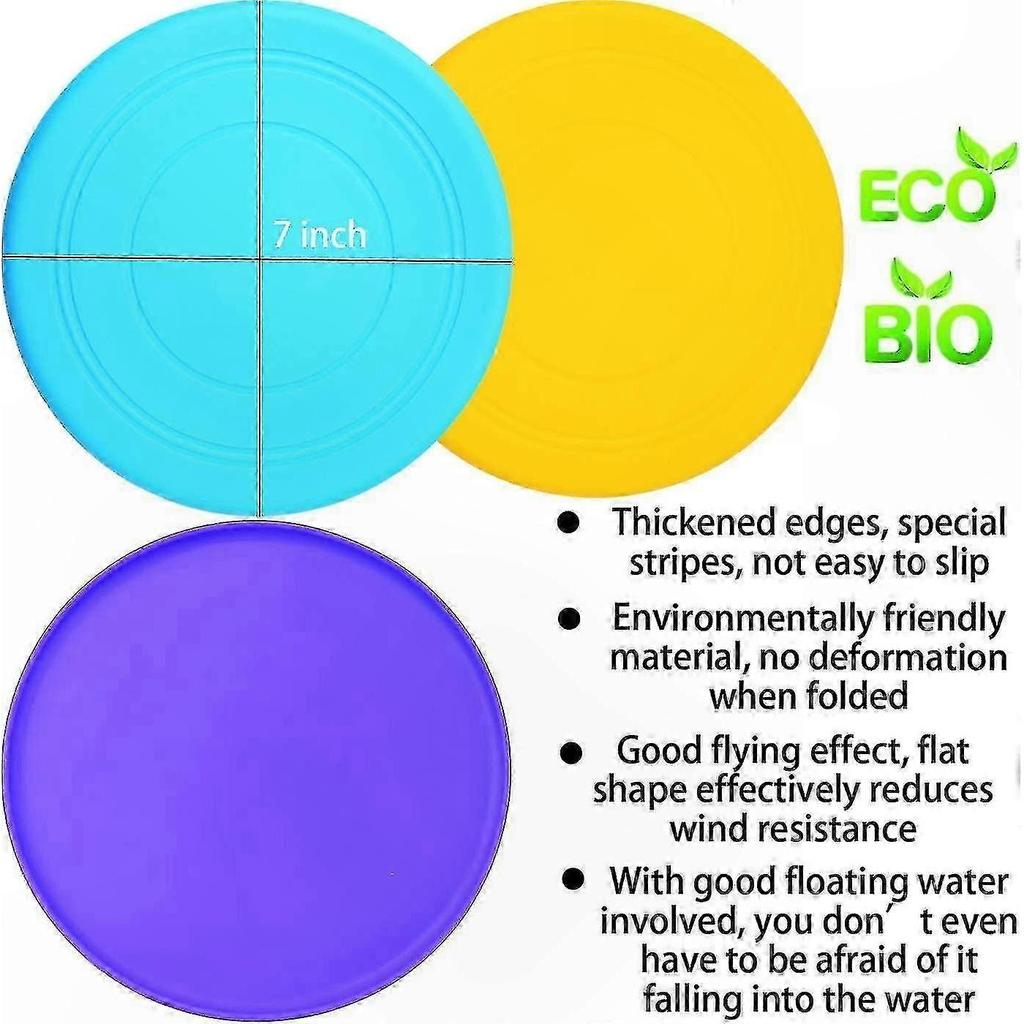 6-Pack Durable Silicone Flying Discs for Dogs, Lightweight Chew-Resistant Outdoor Training Toy Set