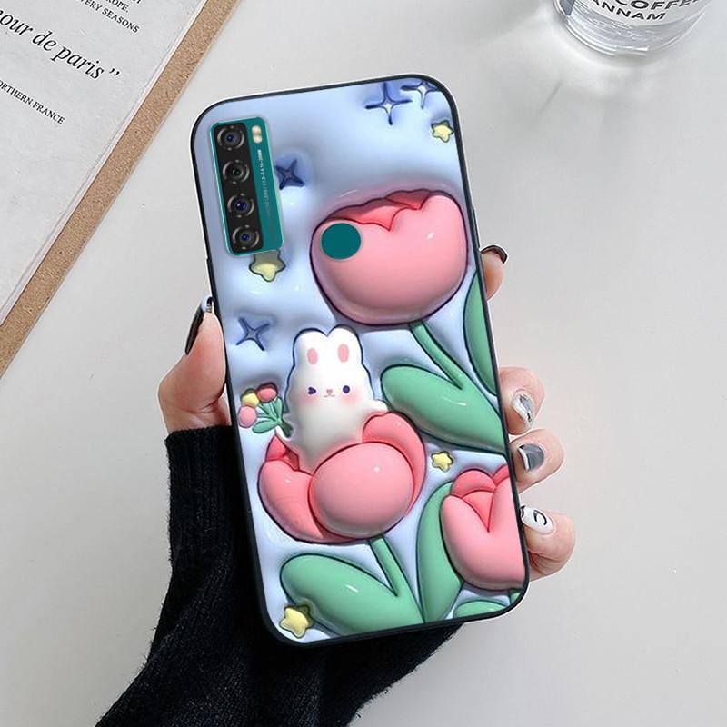 

For TCL 20 SE Case Flower Silicone Soft TPU Cover Coque For TCL 20S 20E 20L Plus Case For TCL 20 5G 20E 6125F Bumper Fundas TCL 20E