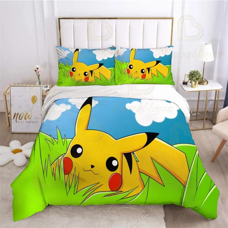 Mewtwo Bedding Set 3pcs EU AU US King Kids Duvet Cover Quilt Pillowcase Double Size Bedroom Bed Linen Decoration