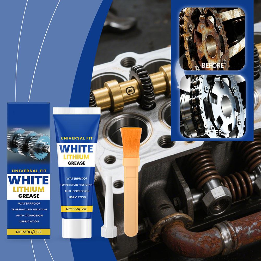 30g White Grease Multi-Purpose High-Temp Rresistance Mineral Oil Formula Lubricant For Car Sunroof Hinge Gear Bearing Chain Z1A9