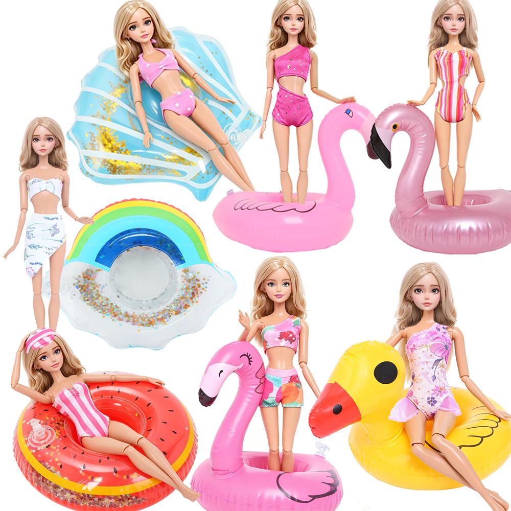 1x Salvagente per Bambola + 1x Costume da Bagno Vestiti per Bambole da 30cm 1/6 Accessori per Casa delle Bambole Gioco di Finzione per Bambini Giocattolo Estivo da Spiaggia per il Bagno