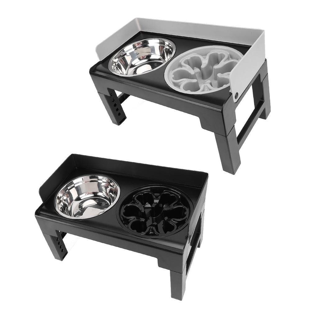 Elevated Pet Bowl Adjustable Height Neck Protection Stainless Steel Sturdy Structure for Medium Larg