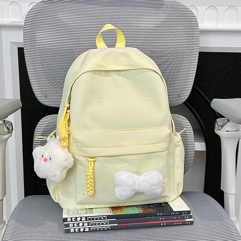Schoolbag New Japanese Schoolbag Women's Simple Fresh and Versatile Junior High School Students Ins Bow Backpack Casual Backpack