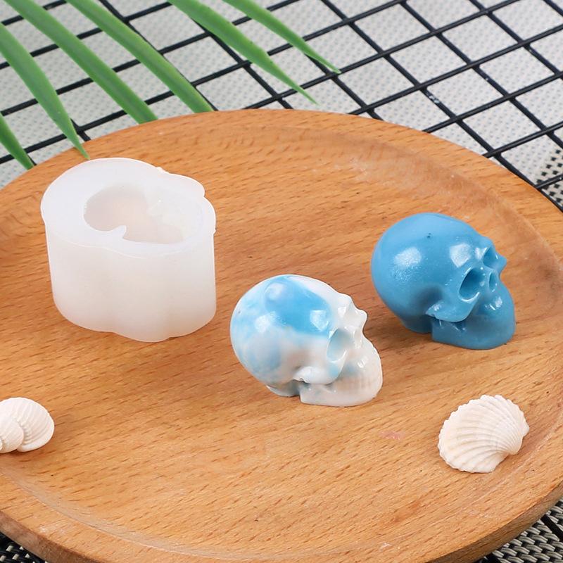 Diy Resin Candle Plaster 3D Skull Silicone Mold Epoxy Resin Halloween Decoration Ornament Tools Handmade Crafts Casting Mold