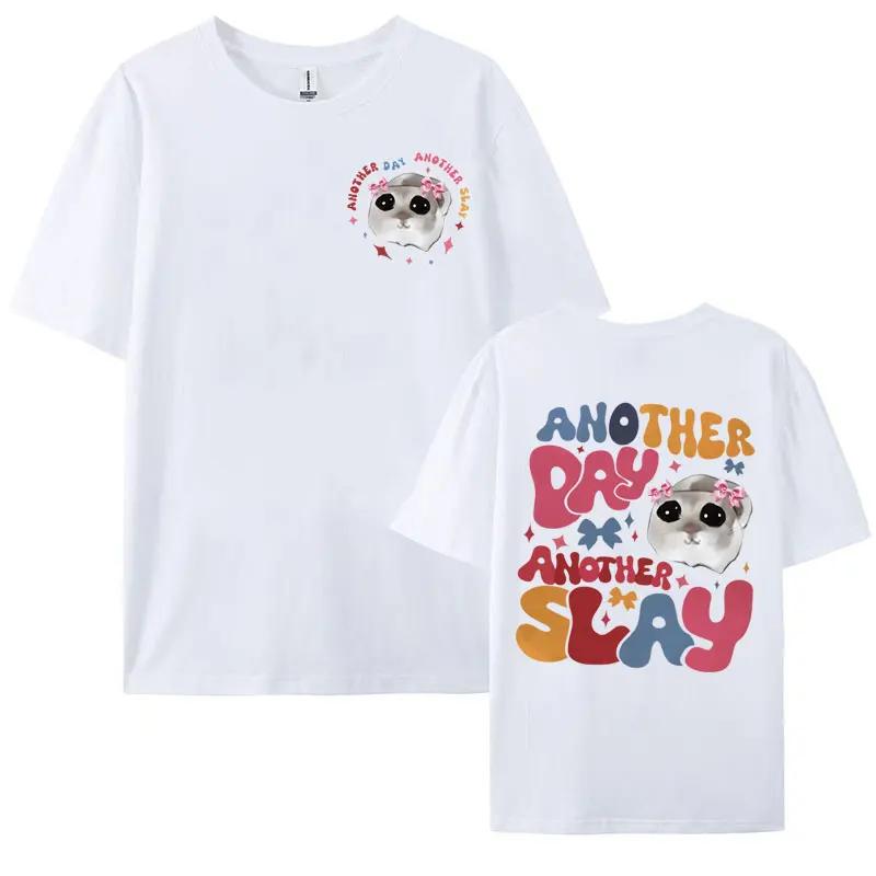 Funny Another Day Another Slay Print Tshirt Cute Trendy Hamster Meme Tshirts Men Womens Summer Casual 100 Cotton T Shirt Tops