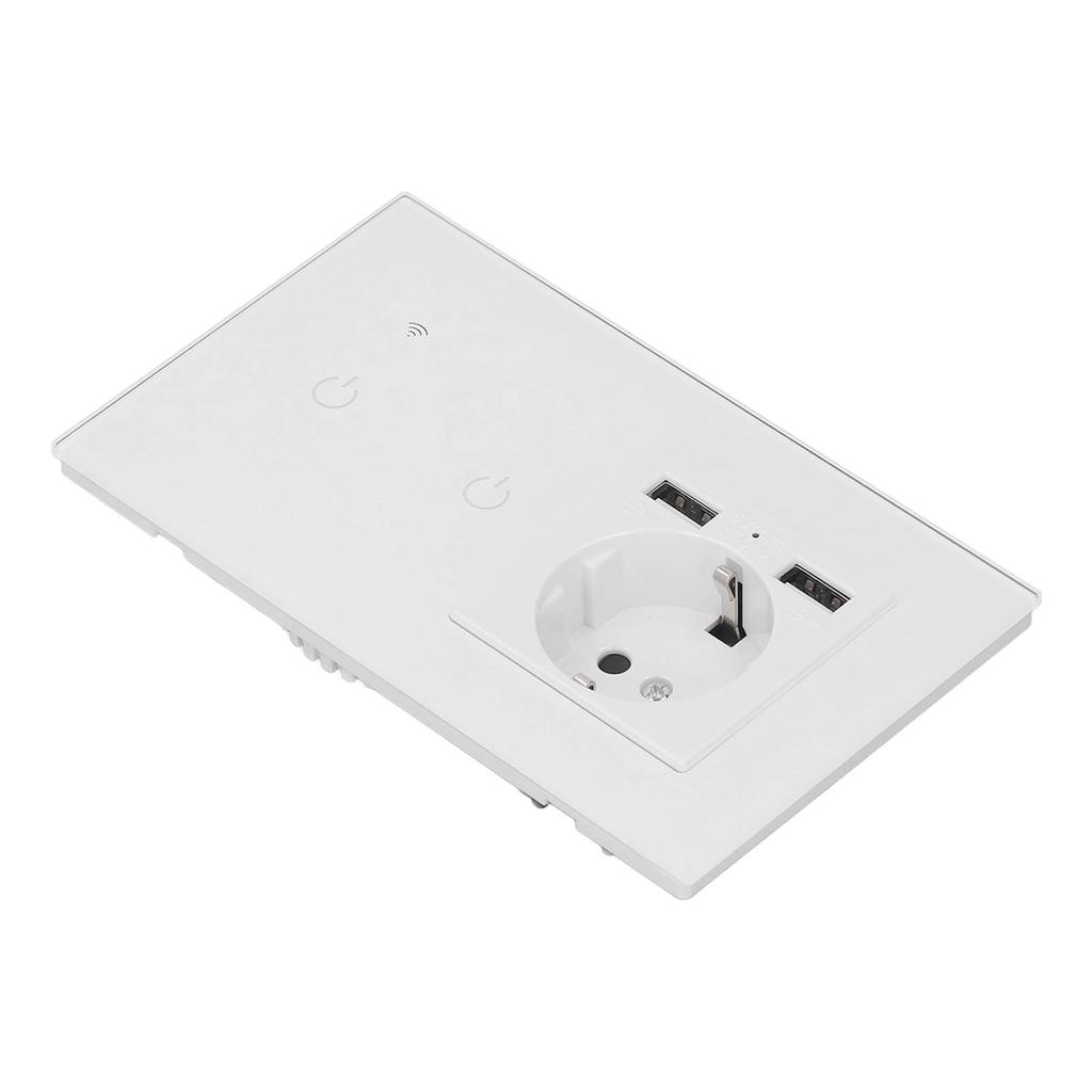 WLAN Smart Schalter mit Dual-USB Unterputz-Wandsteckdose APP Sprach-Touch-Steuerung Standard AC100-