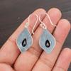 London Blue Topaz 925 Stamped Silver Jewelry Handcrafted Dangle Earrings 1.90" EE-35-5