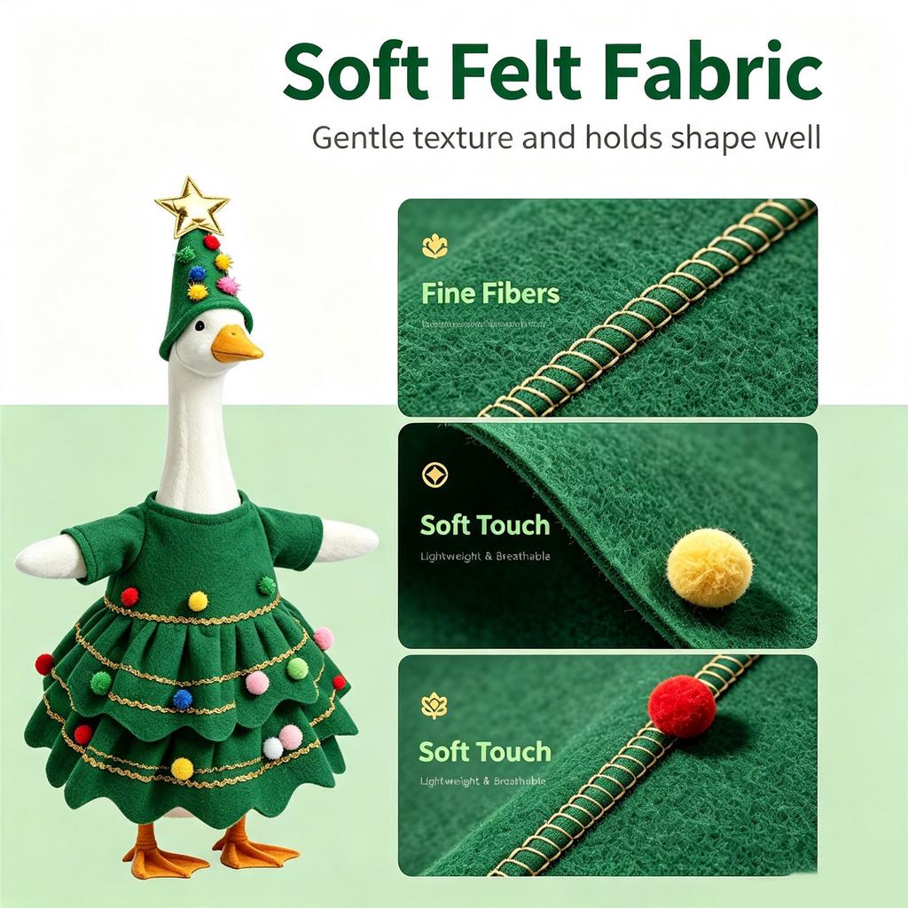 Christmas goose costume with Christmas tree design 23 inch outdoor lawn porch decoration used for courtyard festival display