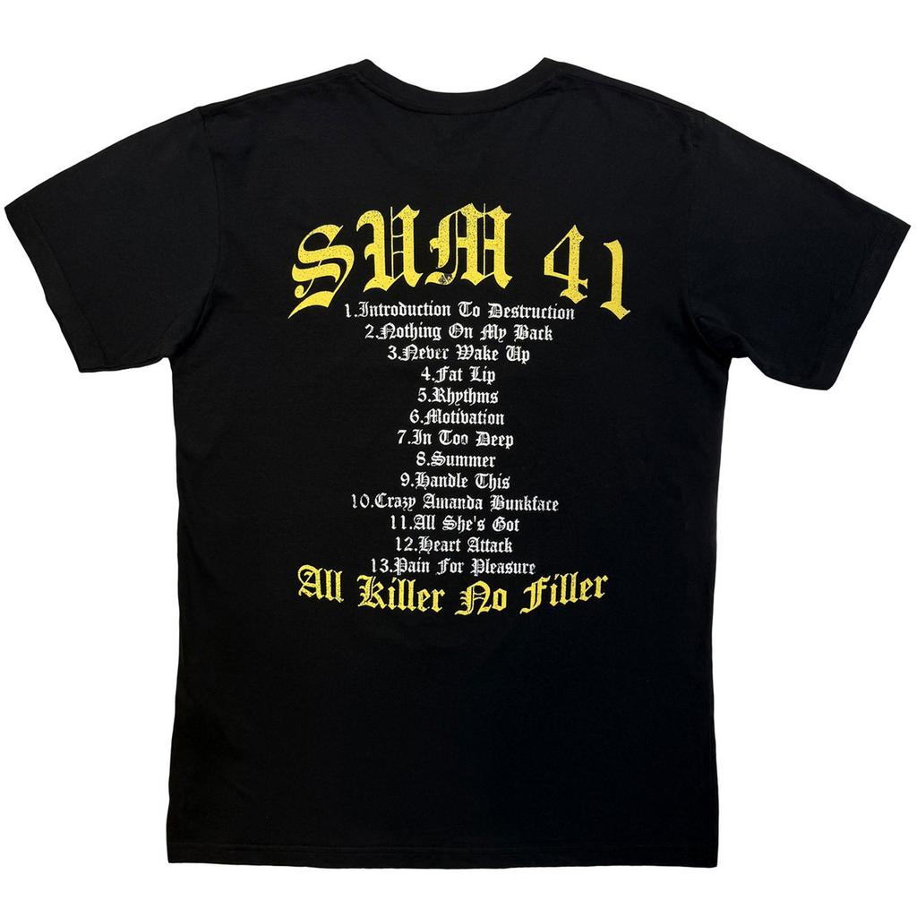 Sum 41 Unisex Erwachsener All Killer No Filler Tracklist T-Shirt