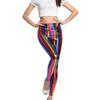 Ladies Fashion Stripe Costume Disco Fancy Rainbow Pants Leather Pants Leggings Retro