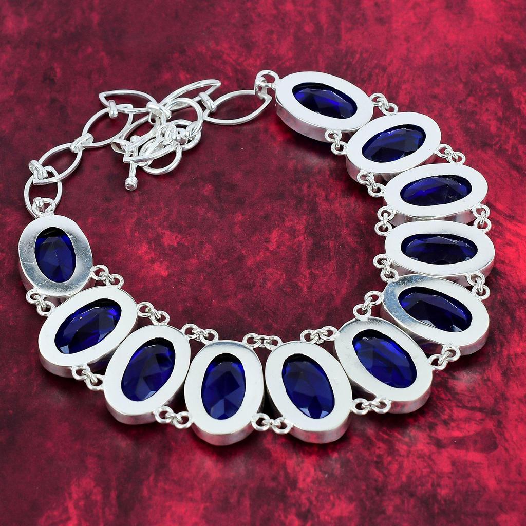 Náhrdelník s fazetovým tanzanitom, 925 ručne vyrobený náhrdelník z masívneho striebra s drahokamom, náhrdelník s nastaviteľnou retiazkou, darček pre starožitné šperky