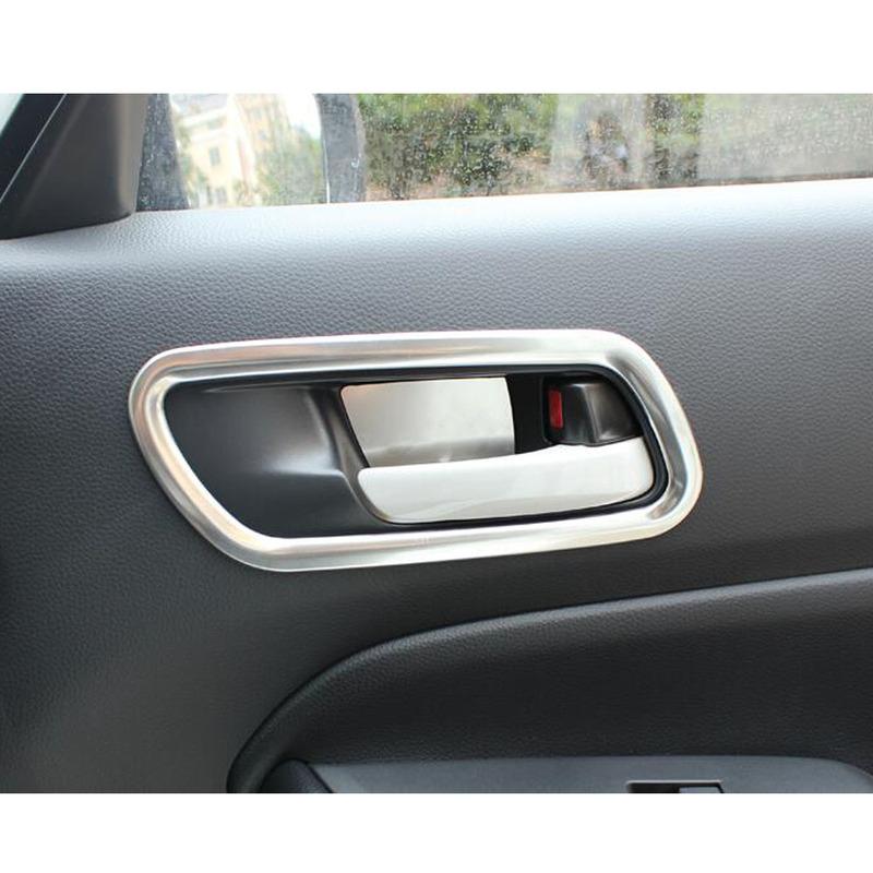 Steel Armrest Inner Door Bowl Sticker Cover Handle Trim Auto Interior Accessories For Honda Fit Jazz     2024