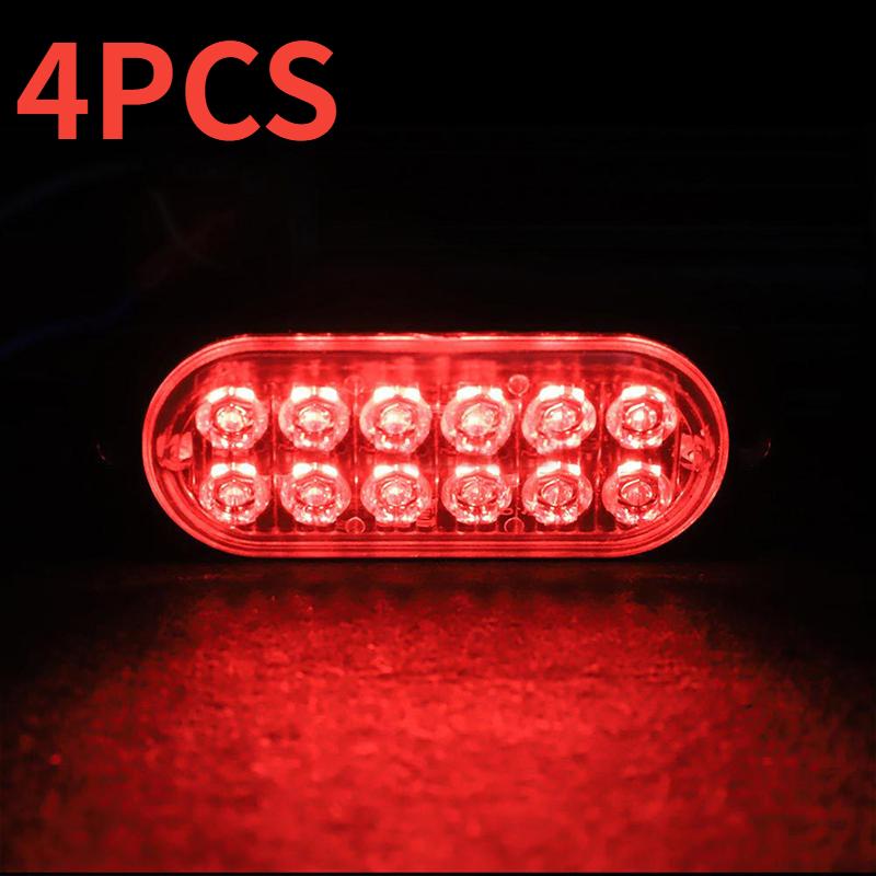 4PC 12LED High Light Truck Side Warning Light Emergency Light Amber Constant Warning Super Bright Side Warning Lamp Assembly 12V