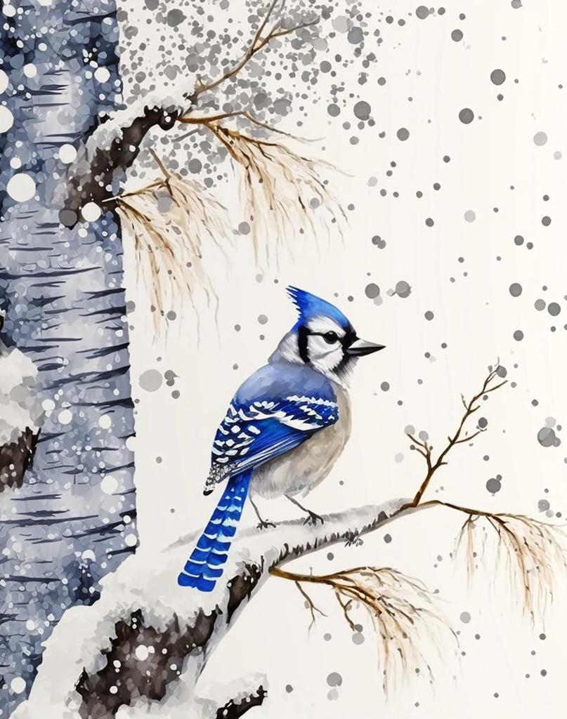 Vögel auf Ästen Aquarellposter Stieglitz Kolibri Krähe Tukan Leinwandgemälde Wandkunst Bild Heimdekor