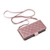 For Samsung Galaxy S22+ 5G Case Rhombus Zipper Pocket Leather Phone Cover with Straps