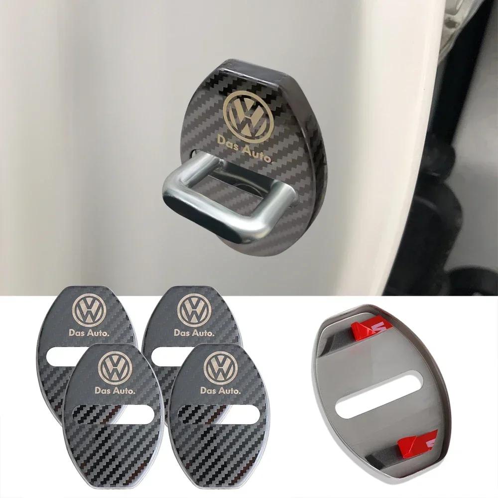 T23-For Volkswagen VW Golf 5 4 Polo Passat Jetta Touran CADDY Rline Car Styling 3D Car Door Lock Cover Protective Decoration Sticker
