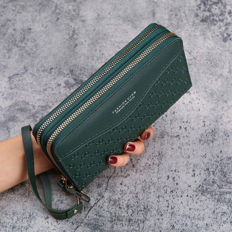 

New Women s Multifunctional Long Wallet: Zipper Coin Purse, Phone Bag, Large Capacity with Multi-Card Slots. зелёный