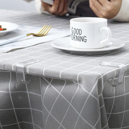 24Pcs Clear Tablecloth Clips Reusable Simple Installation Windproof Transparent Clamps Table Cover Holders