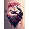 Japońska Różowa Sakura Akwarela Kwiat Wiśni Plakat Druk Płótno Obraz Malarstwo Ścienne Obrazy do Salonu Wystrój Domu
