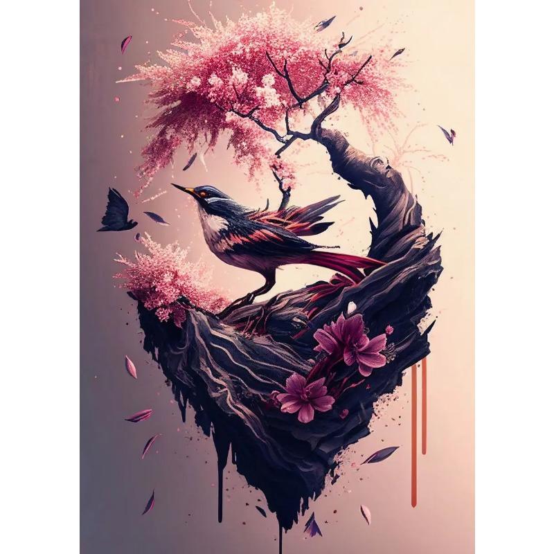 Japońska Różowa Sakura Akwarela Kwiat Wiśni Plakat Druk Płótno Obraz Malarstwo Ścienne Obrazy do Salonu Wystrój Domu