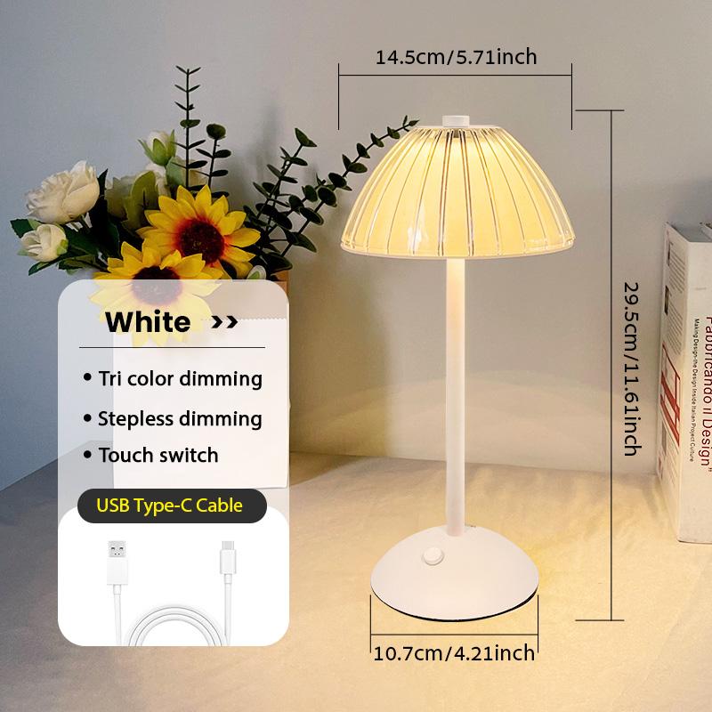 LED Table Lamp Rechargeable Wireless Reading Lamp Touch Sensor Dimmable Desktop Night Light for Hotel Bar Bedroom Decor Light