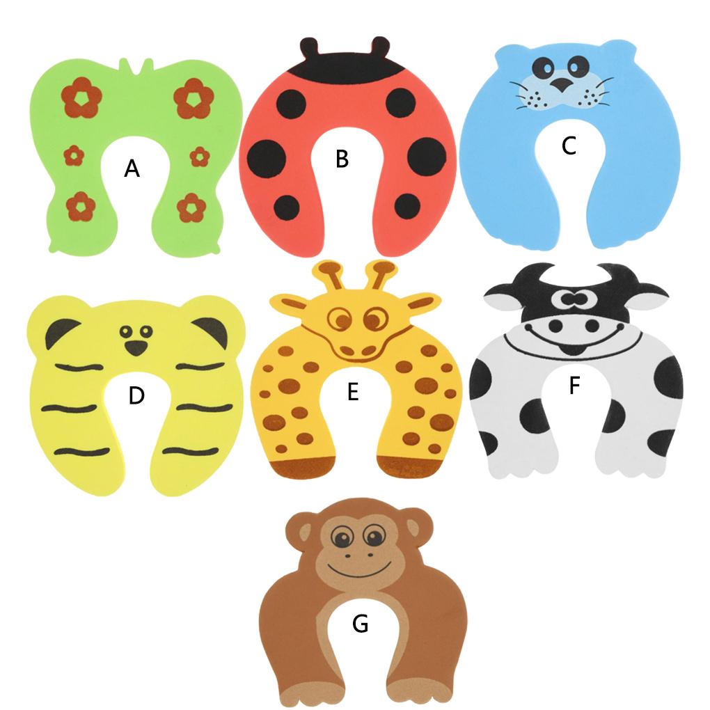 5pcs Door Stopper Cartoon EVA Door Safety Clip Gate Card Baby Room Guard