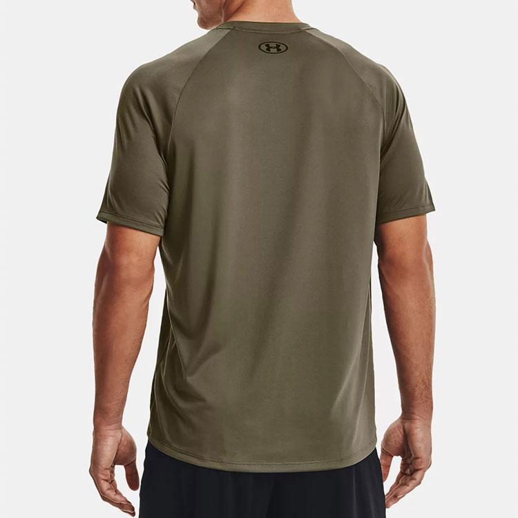 Under Armour Solid Logo Training Sports T-Shirt Men Tops Tent-Green 1326413-361
