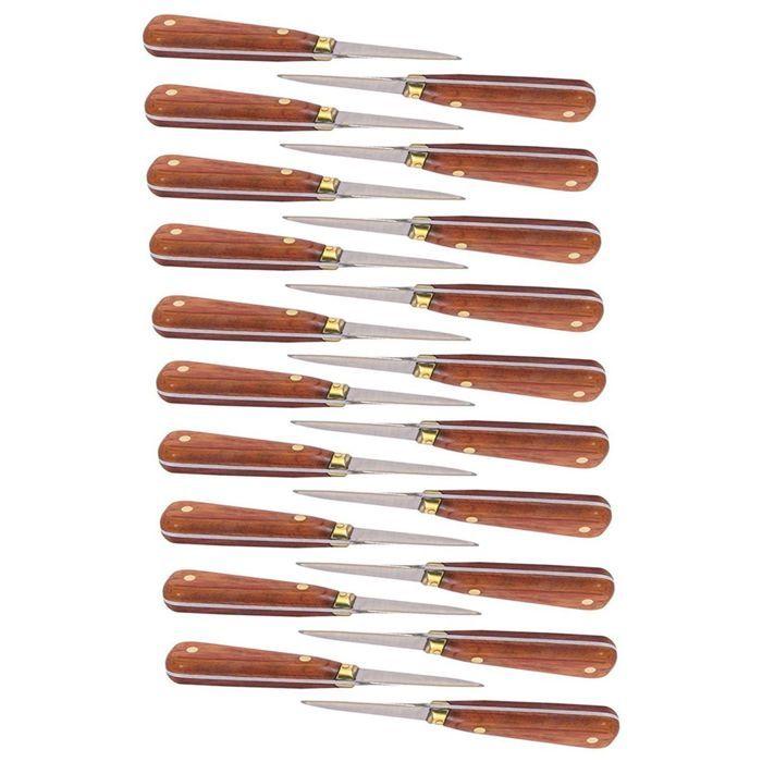 20 lancettes à huîtres avec manche bois 16 cm
