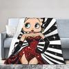 B-Bettys Boops Soft Warm Blanket  Kids Plush Bedding Throws Print Home Decor Flannel Bedspread Sofa Bed Cover