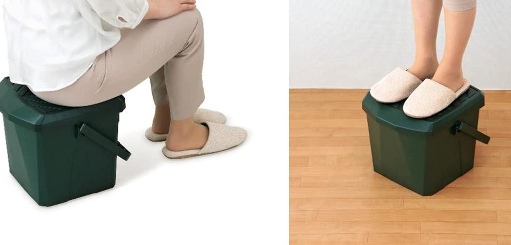 Shinki Gosei Tombo Bucket with Inner Step and 18 Moss Width 34 X Depth X Height Car Made In Japan Bucket, Storage, Chair, Stool, Lid, Liters, Green,