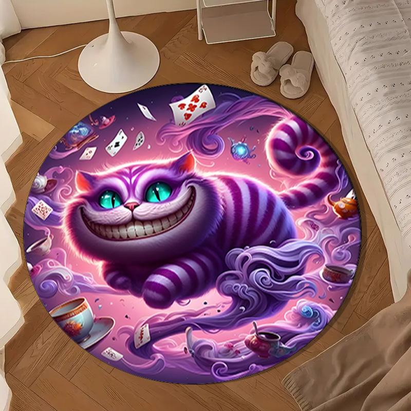 1PC WonderlCat Fantasy Round Rug for Livingroom,Bedroom, Palyroom, Chair Rug, Area rug, Circle Carpet, Large Size Fan Christmas gift