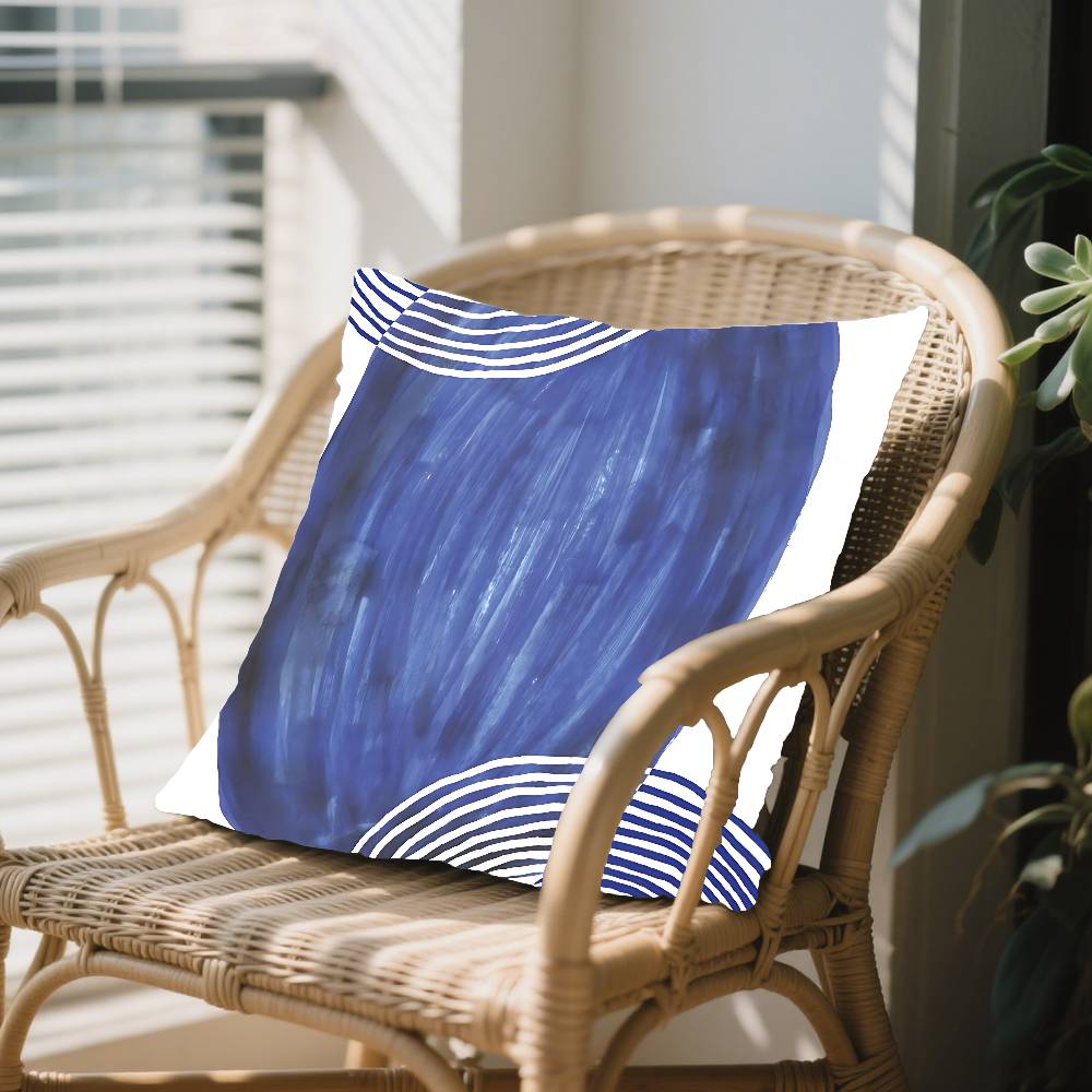 Blue Nordic Geometric Pillow Case Cushion Cover Soft Cute Throw Pillow Case For Car Sofa Pillowcase Polyester With Zipper